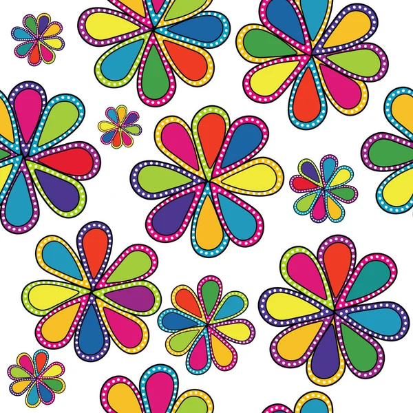 Abstract Floral Colorful Background Doodle Flowers — Stock Vector