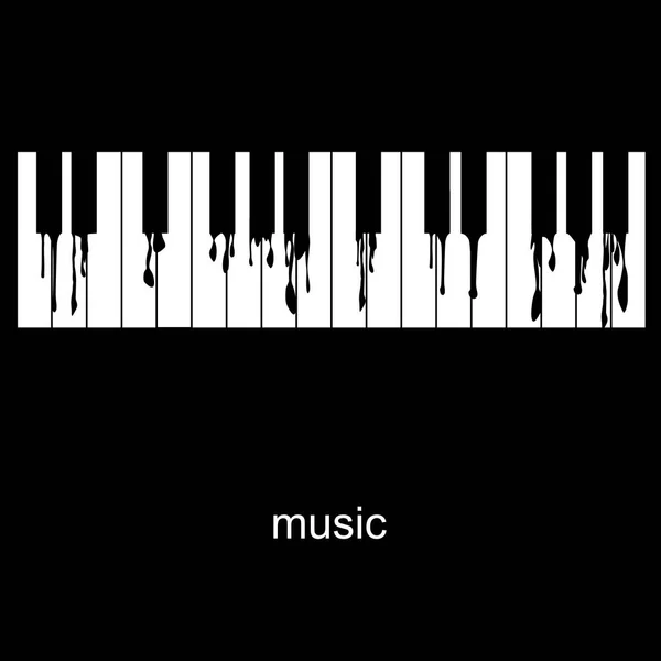 Affiche Musicale Abstraite Piano Avec Touches Fluides — Image vectorielle