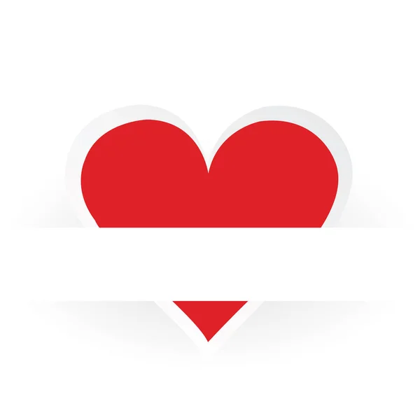 Kağıt Arka Plan Üzerinde Kırmızı Kalp Etiket — Stok Vektör