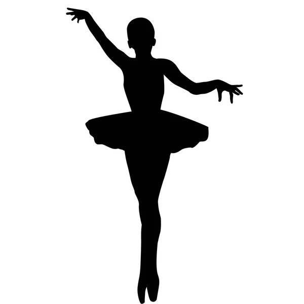 Silhouette Ballerina White Background — Stock Vector
