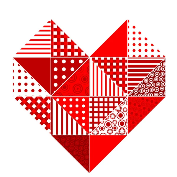 Coeur Patchwork Abstrait Forme Triangle — Image vectorielle