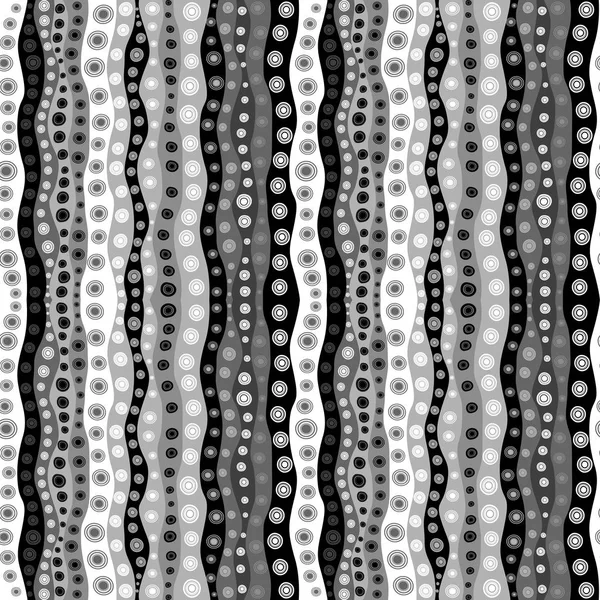 Kinderachtige Zwart Wit Achtergrond Met Stippen Strips Naadloos — Stockvector