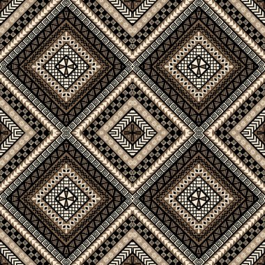 Afrika tarzı kabile motifleri ile etnik baklava seamless modeli