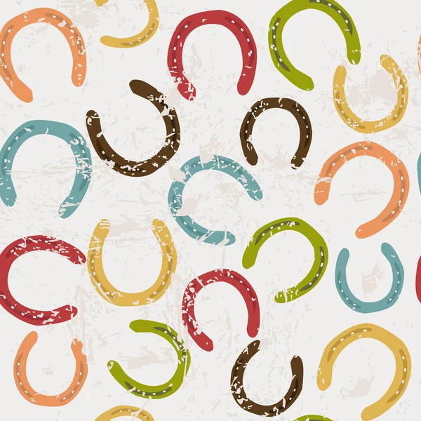 Vintage Horseshoes Seamless Pattern — Stock Vector