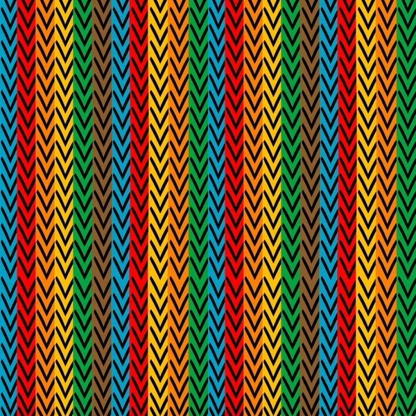 Многоцветная Вертикальная Полоса Элементами Зигзага — стоковый вектор