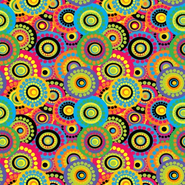 Doodle dairesel çiçekli çiçekli sorunsuz arka plan