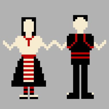 Dancers man and woman with the national costume clipart