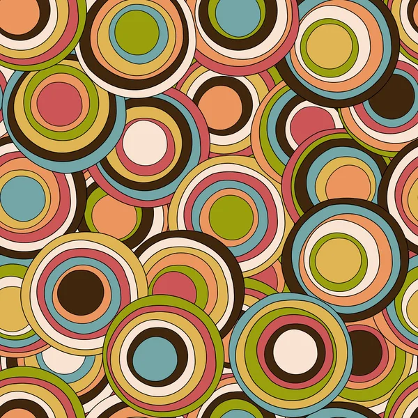 Retro Seamless Pattern Concentric Circles — Stock Vector