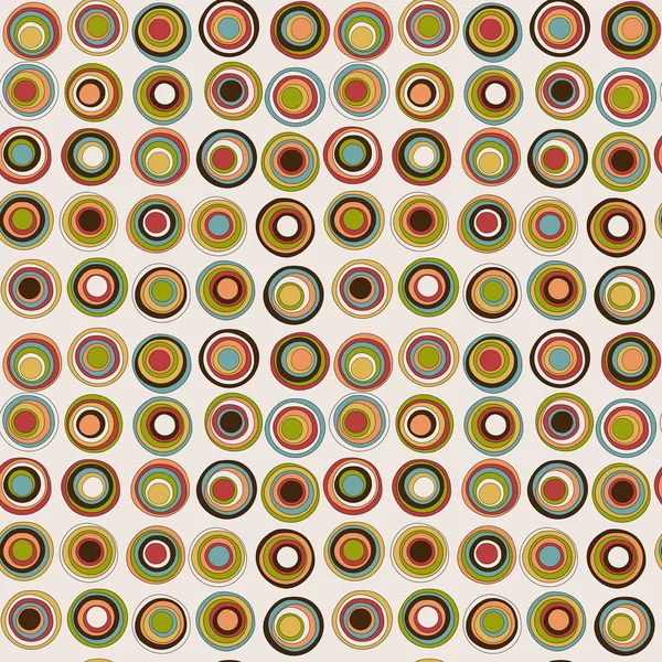 Modèle Sans Couture Coloré Rétro Avec Des Cercles Concentriques — Image vectorielle