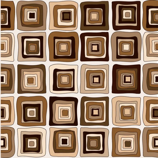 Seamless Chocolate Brown Square Pattern — Stock Vector