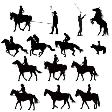 Siluetleri at bisikletçi eğitim