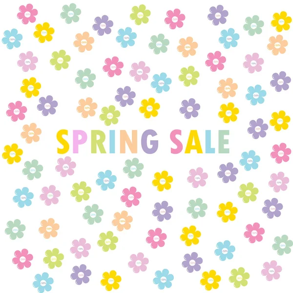 Spring sale concept with flowers — Stock Vector