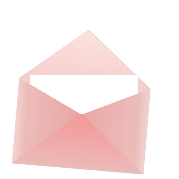 Rosa kuvert med anteckning — Stock vektor