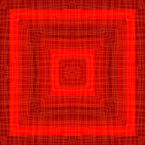 Fundo geométrico com quadrados vermelhos e motivos de rosca — Vetor de Stock