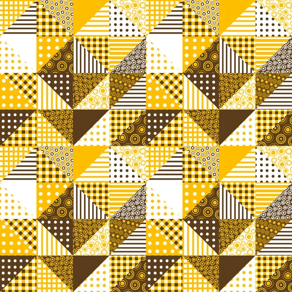 Geometrical Pattern Made Dots Stripes Yellow Brown — Stock Vector