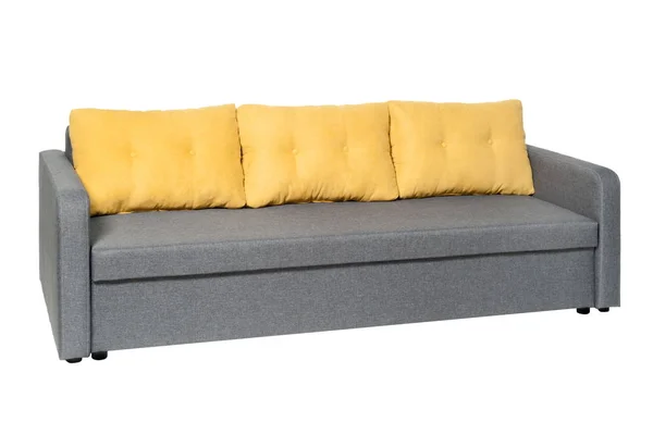 Uitklapbare Sofa Staande Een Witte Achtergrond Geïsoleerd — Stockfoto