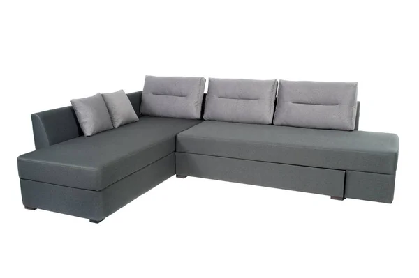 Uitklapbare Sofa Staande Een Witte Achtergrond Geïsoleerd — Stockfoto