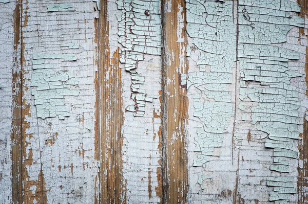 Fragment Old Painted Peeling Wooden Structure — Stock Photo, Image