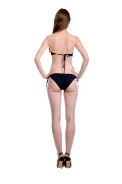 Model testleri. Siyah bir Yüzer uzun saçlı güzel seksi kız