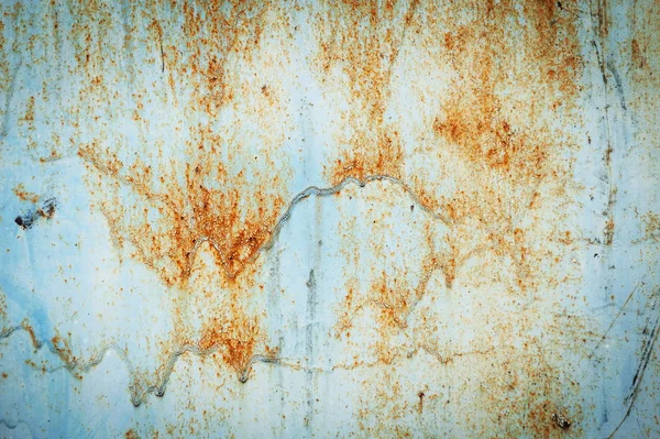 Old rusty blue painted metal sheet — Stock Photo, Image