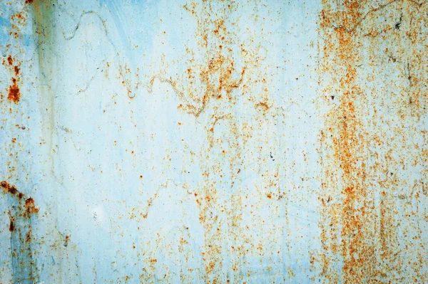 旧的锈迹斑斑的蓝色金属板 — 图库照片