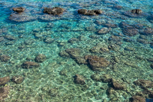 Stones in clear sea water