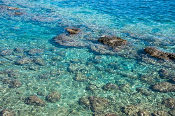 Temiz deniz suyundaki taşlar