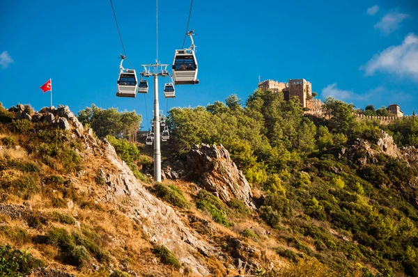 Türkiye 'nin Alanya kentinde füniküler
