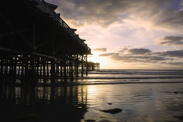 Solnedgång Vid Kristallpiren San Diego — Stockfoto