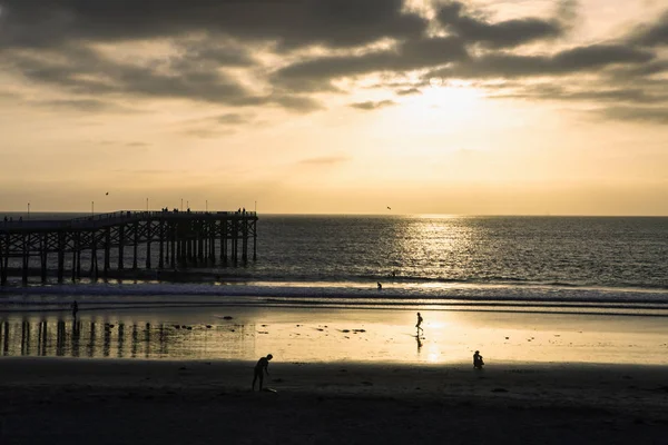 Sunset Crystal Pier San Diego — Stock Photo, Image