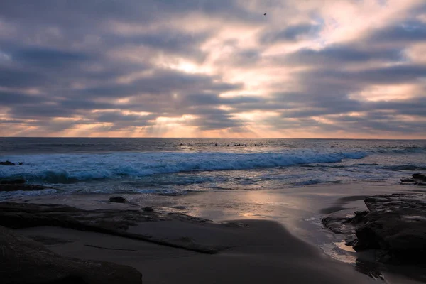 La jolla plajında gün batımı — Stok fotoğraf