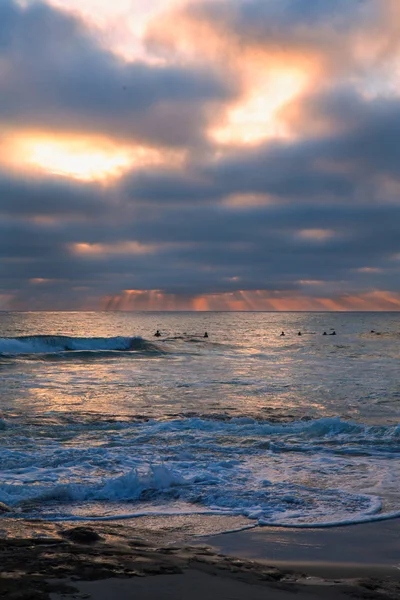 Puesta de sol en la playa de la jolla — Foto de Stock