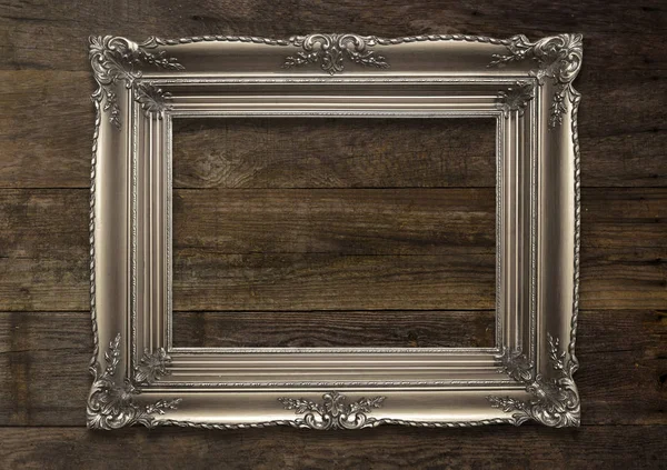 Old Picture Frame Isolated Wooden Background Design Element Photograph Paintings — Stock Photo, Image