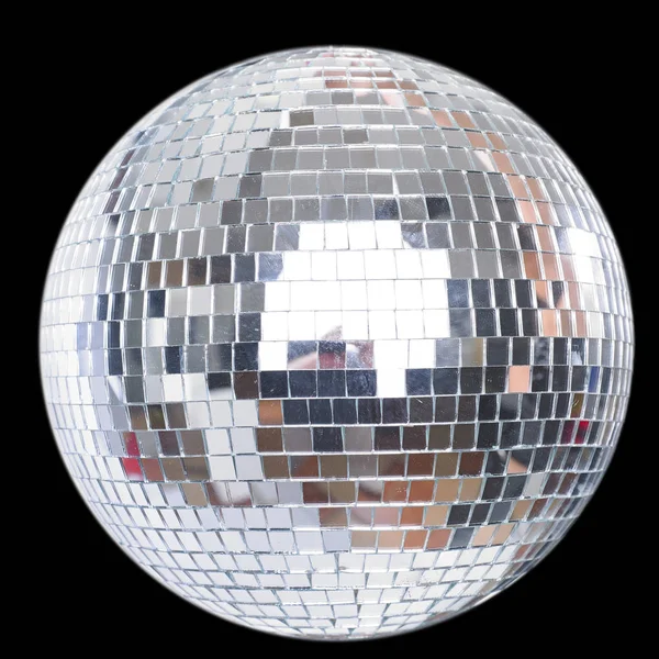 Shining Disco Ball Aislado Sobre Fondo Negro — Foto de Stock