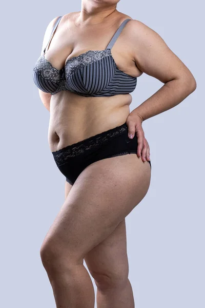 Modelo Tamaño Woman Real Body Posición Persistente Imperfecto Ideal —  Fotos de Stock