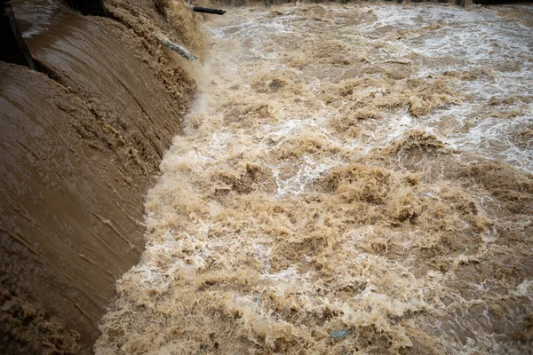 Inundaciones Después Tormenta Agua Sin Diluir Con Llegada Del Suelo — Foto de Stock