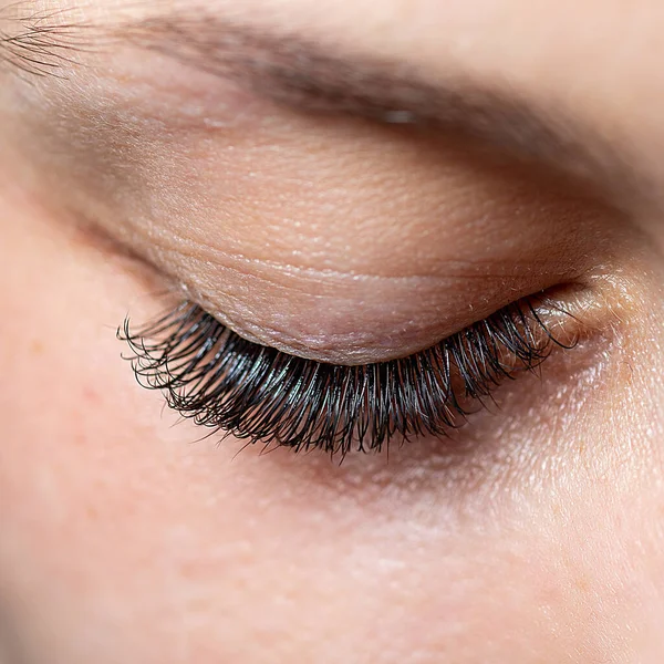 Tratamiento Extensión Pestañas Las Pestañas Ojos Mujer Con Pestañas Largas — Foto de Stock