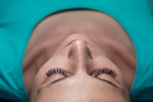 Traitement Extension Des Cils Des Cils Yeux Femme Avec Longs — Photo