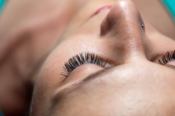 Treatment Eyelash Extension Lashes Woman Eyes Long Eyelashes — Stock Photo, Image