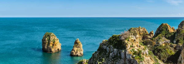 Útesy Zobrazit Atlantský Oceán Lagos Algarve Portugalsko — Stock fotografie