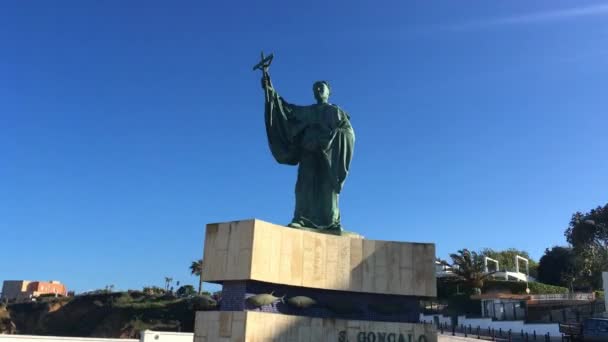 Lagos Portugal Mai 2018 Überschlag Auf Die Statue Des Portugiesischen — Stockvideo