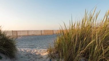 Furadouro Beach, Portekiz günbatımı manzara.