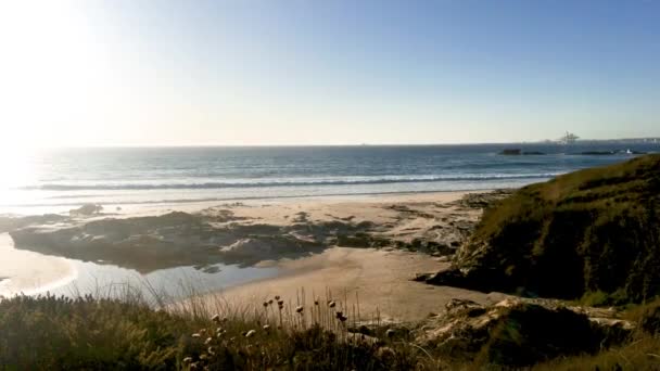 Paesaggio Della Spiaggia Porto Covo Portogallo Tramonto — Video Stock