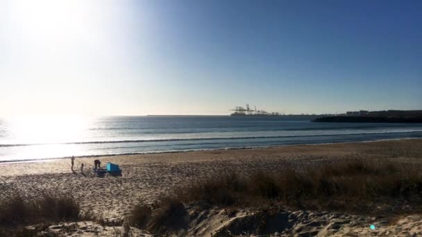 Sines Portekiz Eylül 2017 Yaklaşık Sao Torpes Manzara Plaj Günbatımı — Stok video