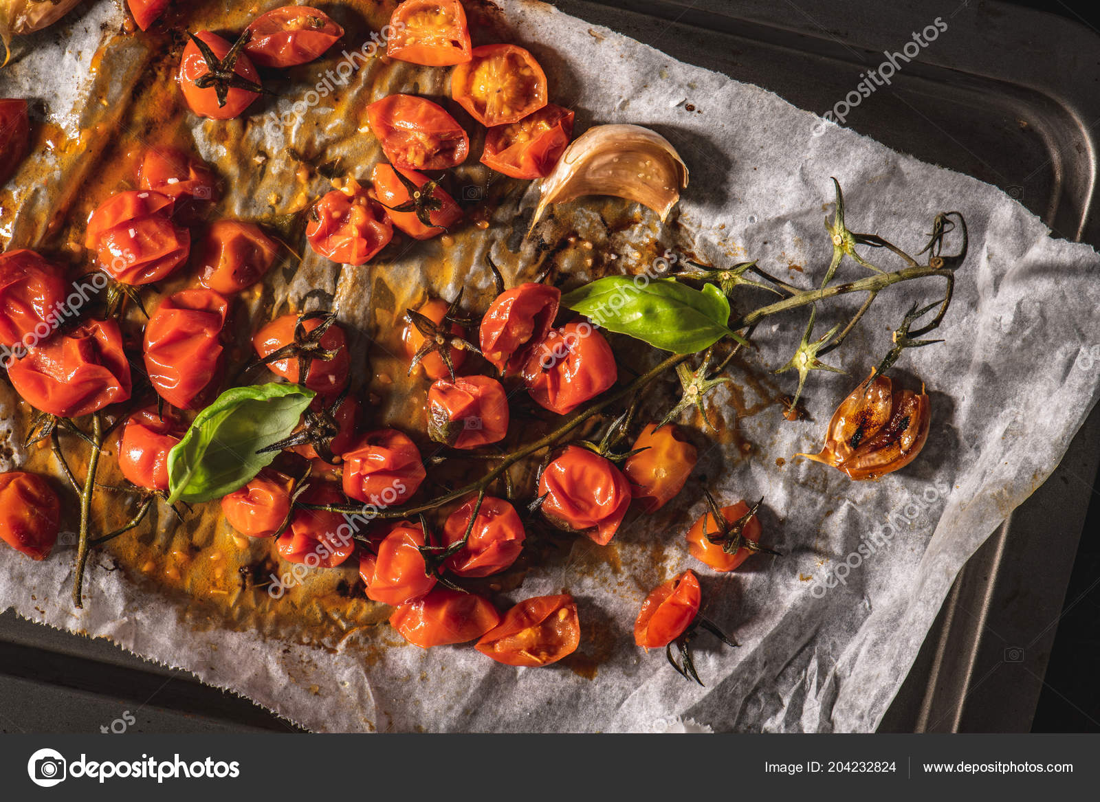 Gerösteten Cherry Tomaten Mediterrane Küche Rezept Idee — Stockfoto ... Gerösteten Cherry Tomaten Mediterrane Küche Rezept Idee — Stockfoto ...