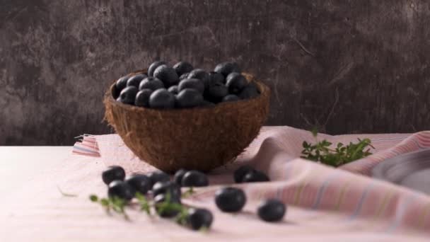 Lemon Blueberries Kitchen Countertop — Stock Video