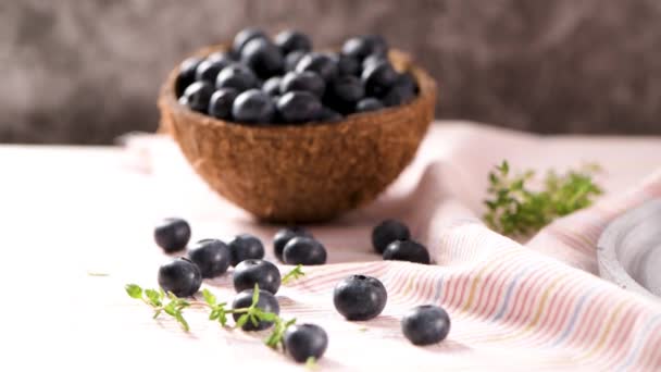 Lemon Blueberries Kitchen Countertop — Stock Video