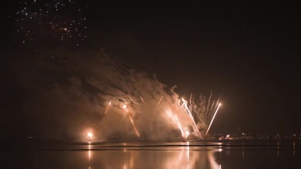 Fireworks Paio Torreira Celebration Happens Every Year September Torreira Aveiro — Stock Video