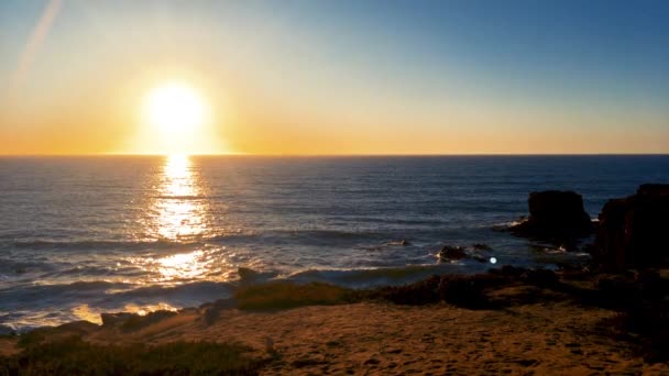 Landschap Van Porto Covo Beach Portugal Bij Zonsondergang — Stockvideo