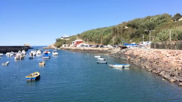 Odmira Portugal Circa Septiembre 2017 Puerto Pesquero Vila Nova Dfe — Vídeos de Stock